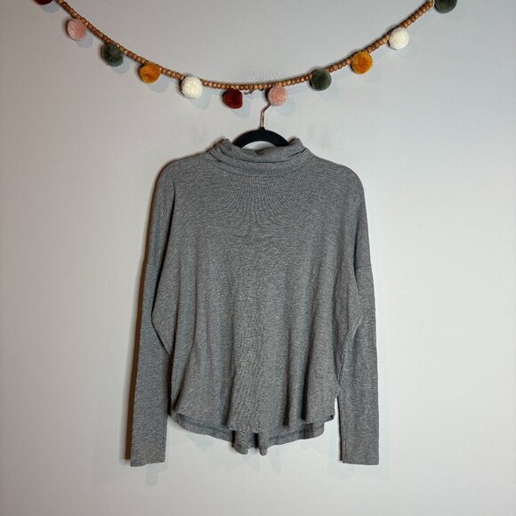 aerie Tops - Aerie grey mock neck long sleeve trapeze top